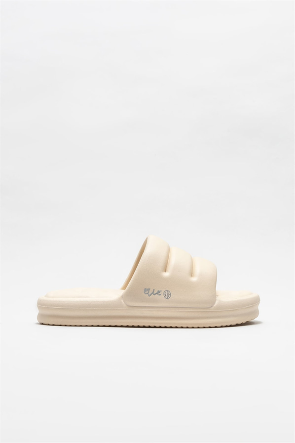 Bej düz kadın terlik - Elle Shoes
