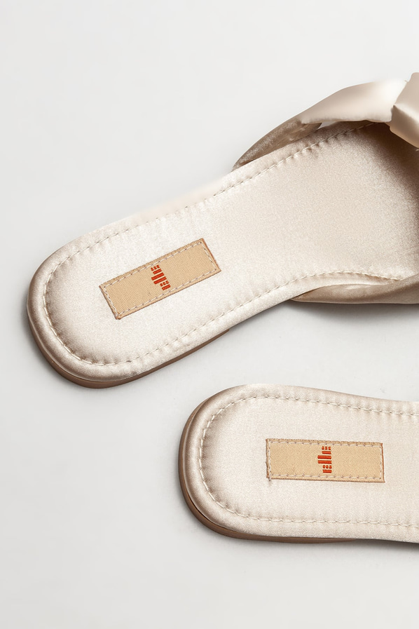 Bej düz kadın terlik - Elle Shoes
