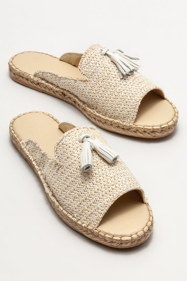 Bej kadın espadril - Elle Shoes