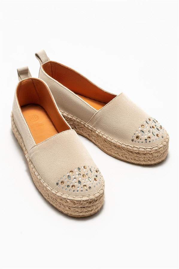 Bej kadın espadril - Elle Shoes