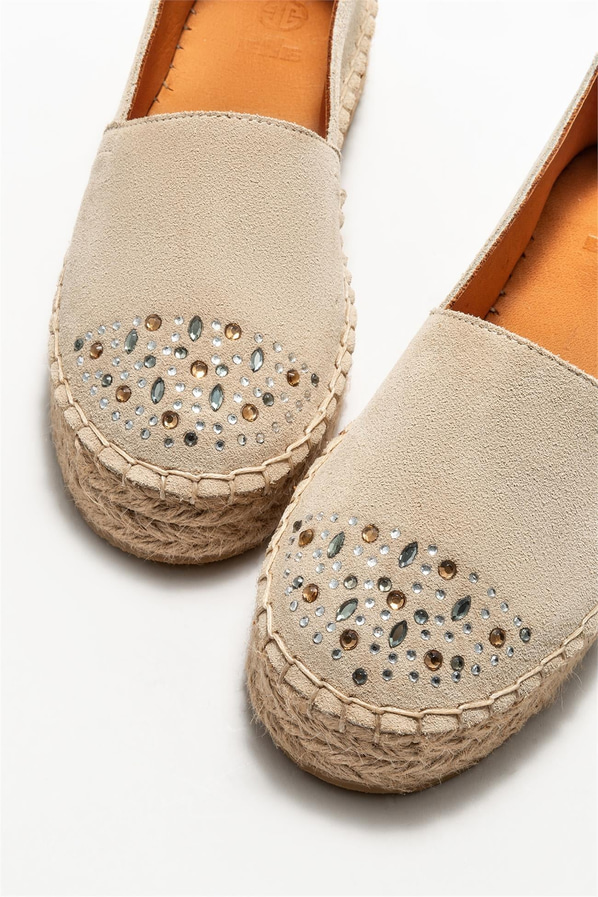 Bej kadın espadril - Elle Shoes