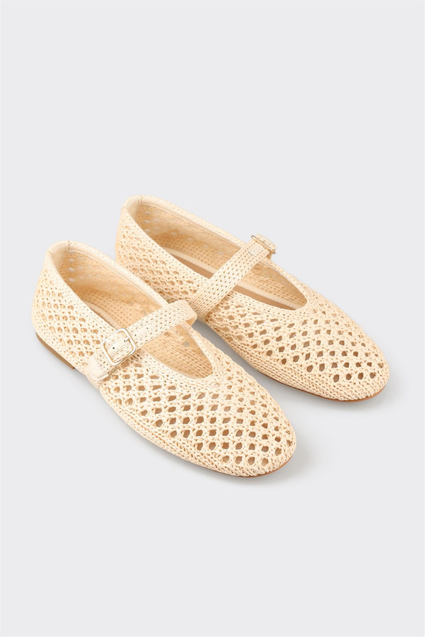 Bej kadın babet, ofis stili için - Elle Shoes