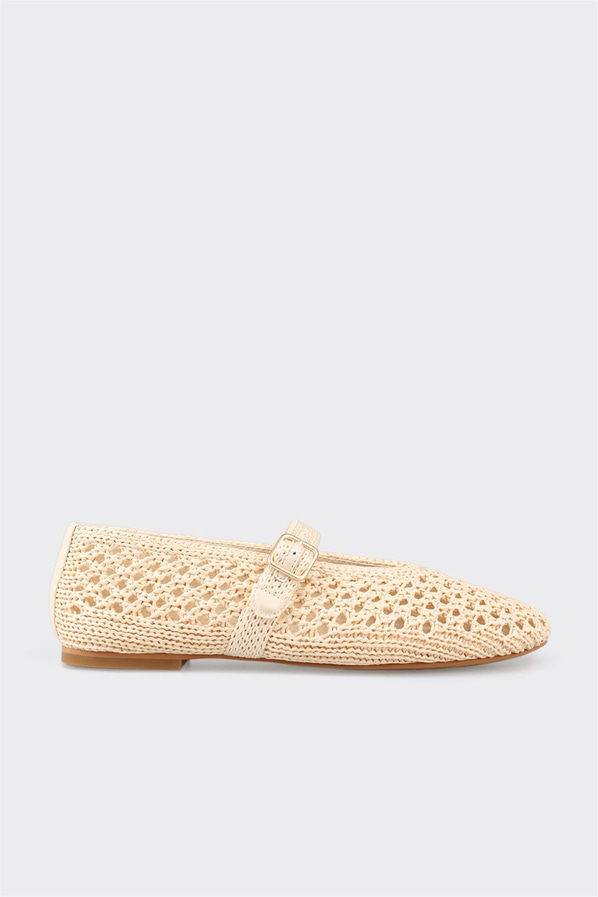 Bej kadın babet, ofis stili için - Elle Shoes