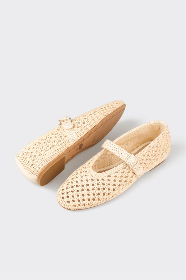 Bej kadın babet, ofis stili için - Elle Shoes