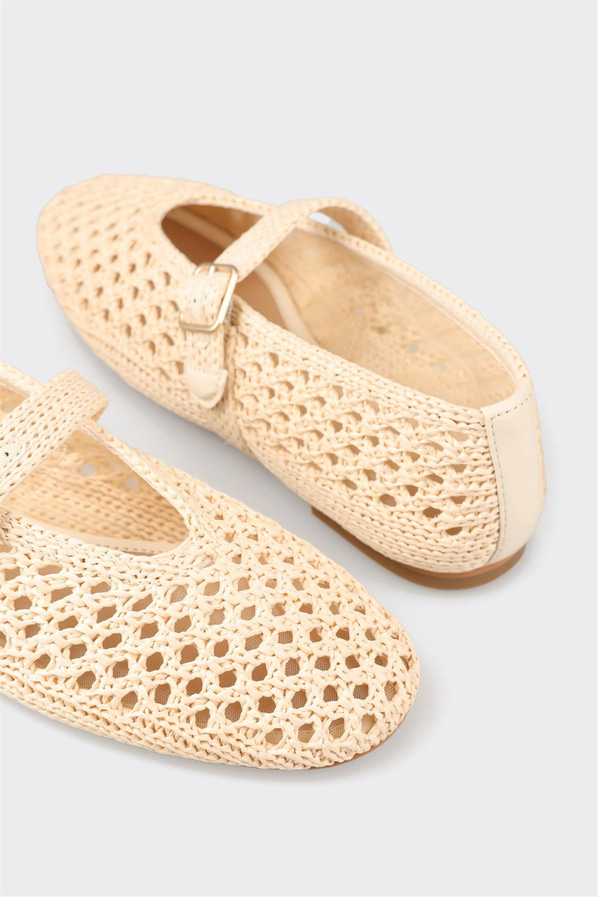 Bej kadın babet, ofis stili için - Elle Shoes