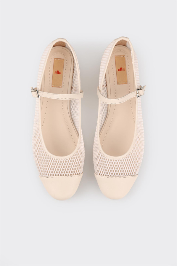 Bej kadın babet, günlük kullanım için - Elle Shoes
