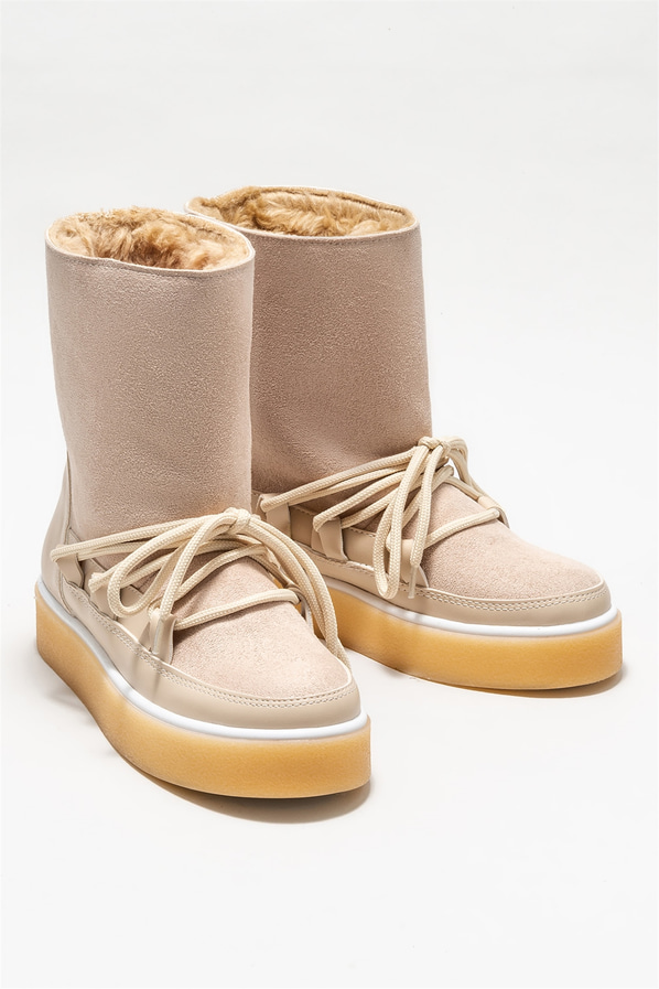 Bej kadın bot, günlük kullanım için - Elle Shoes