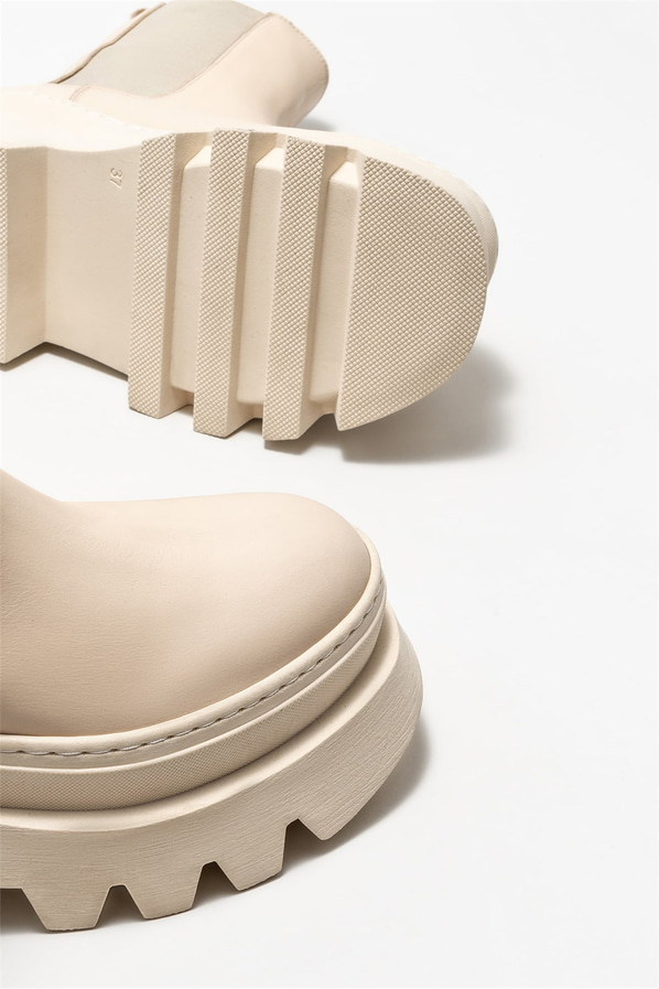 Bej kadın chelsea bot, günlük kullanım için - Elle Shoes