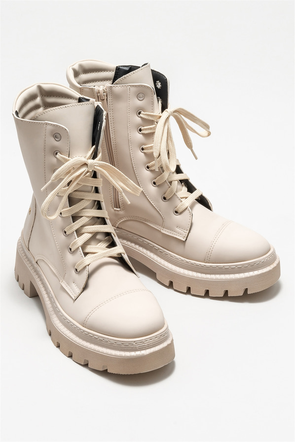 Bej kadın bot, günlük kullanım için - Elle Shoes