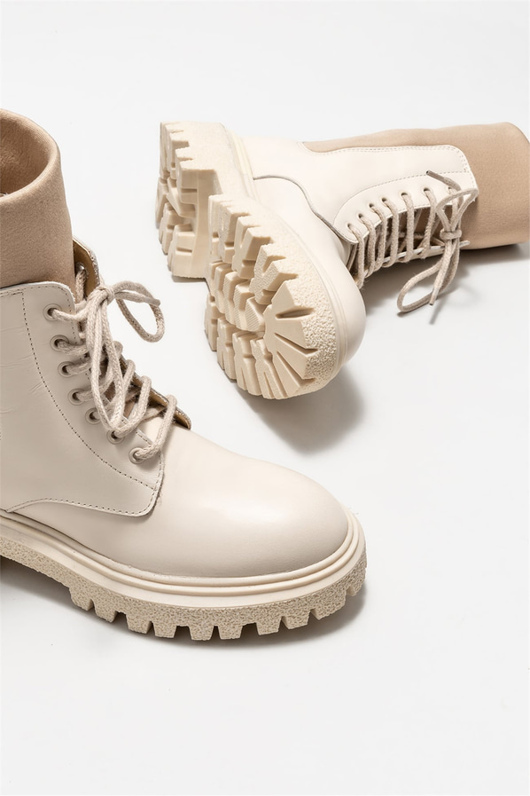 Bej kadın günlük bot, günlük kullanım için - Elle Shoes