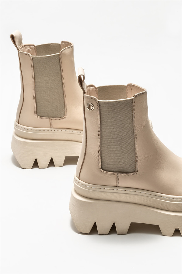 Bej kadın chelsea bot, günlük kullanım için - Elle Shoes
