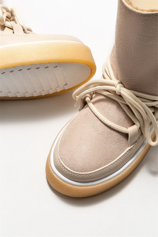 Bej kadın bot, günlük kullanım için - Elle Shoes