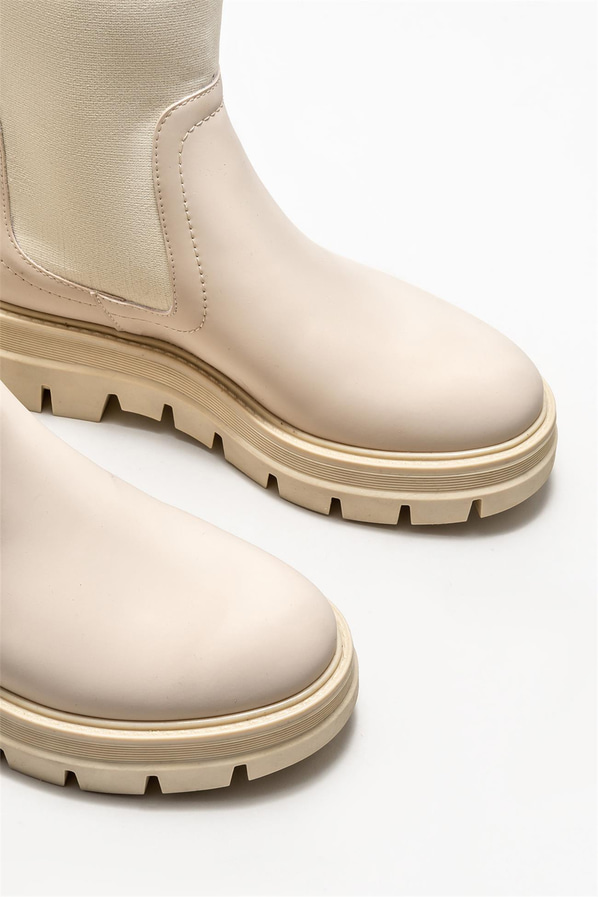 Bej düz kadın chelsea bot, günlük kullanım için - Elle Shoes