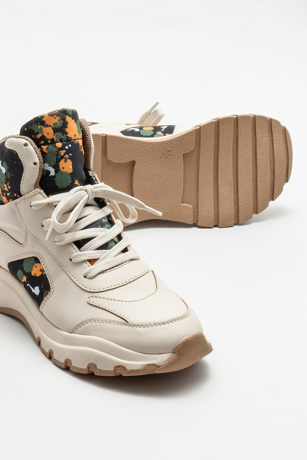 Bej kadın bot, günlük kullanım için - Elle Shoes