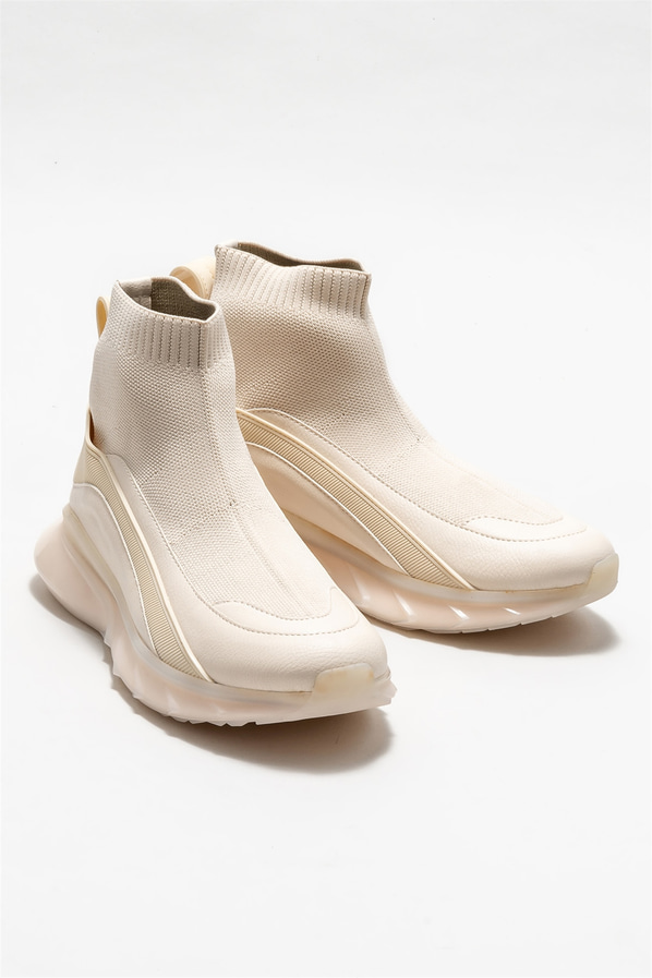 Bej kadın bot, günlük kullanım için - Elle Shoes