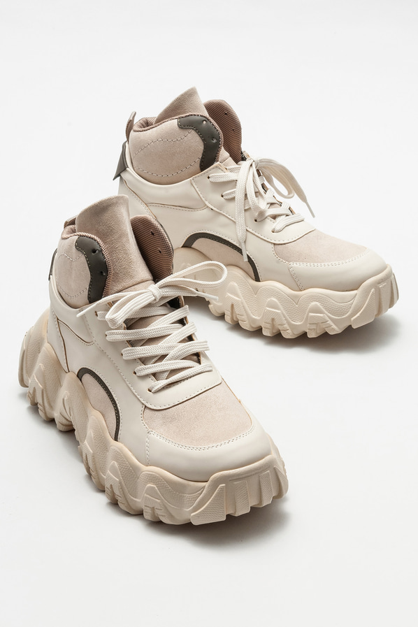 Bej kadın bot, günlük kullanım için - Elle Shoes