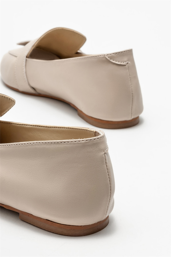 Bej kadın loafer - Elle Shoes