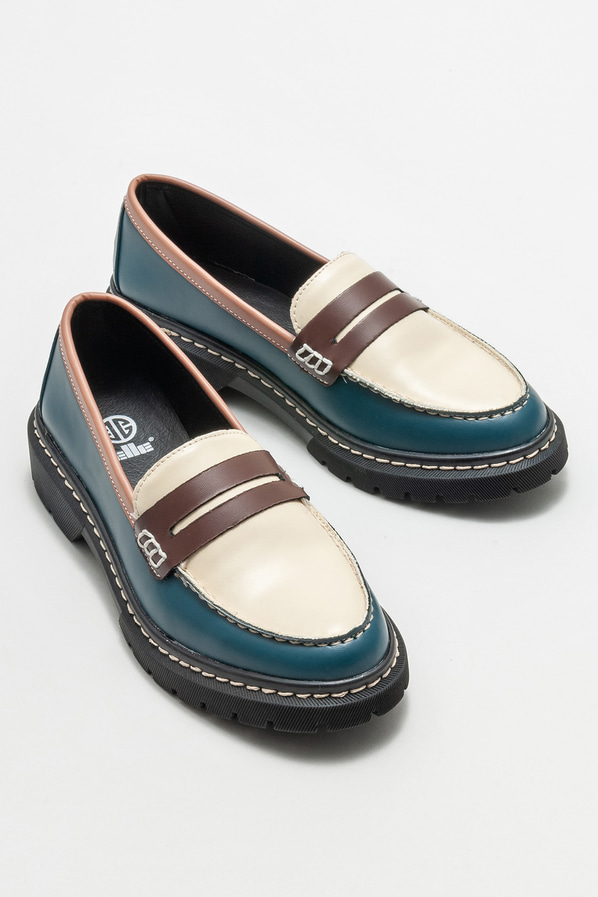 Bej kadın loafer - Elle Shoes