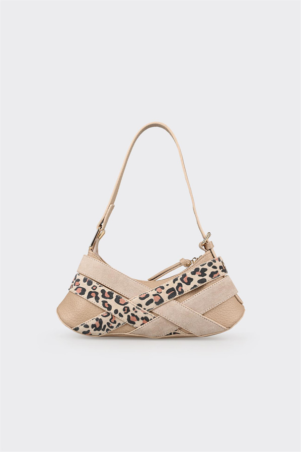 Bej kadın omuz çantası, rahat kullanım için - Elle Shoes