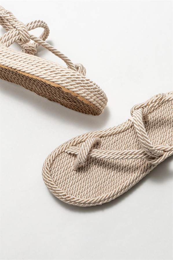 Bej kadın sandalet - Elle Shoes