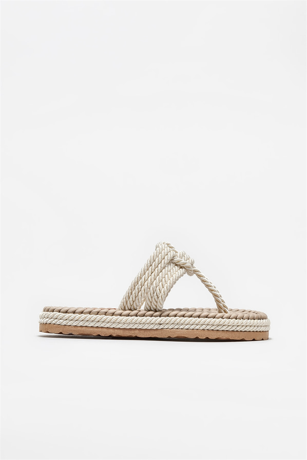Bej kadın terlik - Elle Shoes