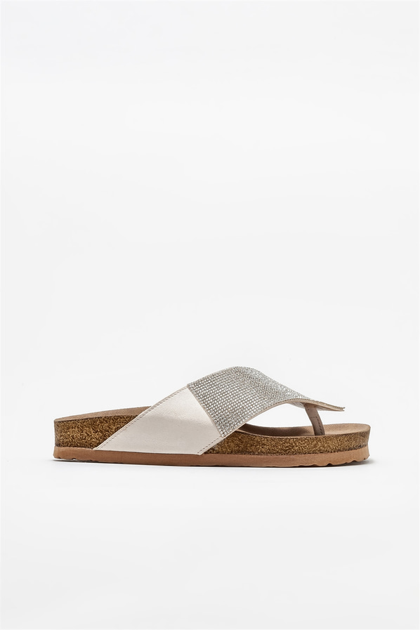 Bej kadın terlik - Elle Shoes