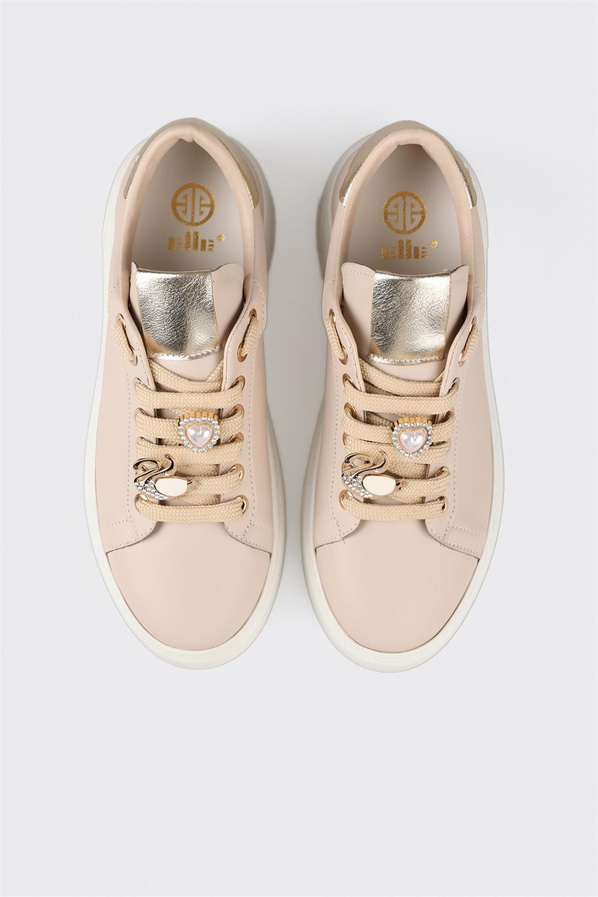 Bej çok renkli kadın sneaker - Elle Shoes