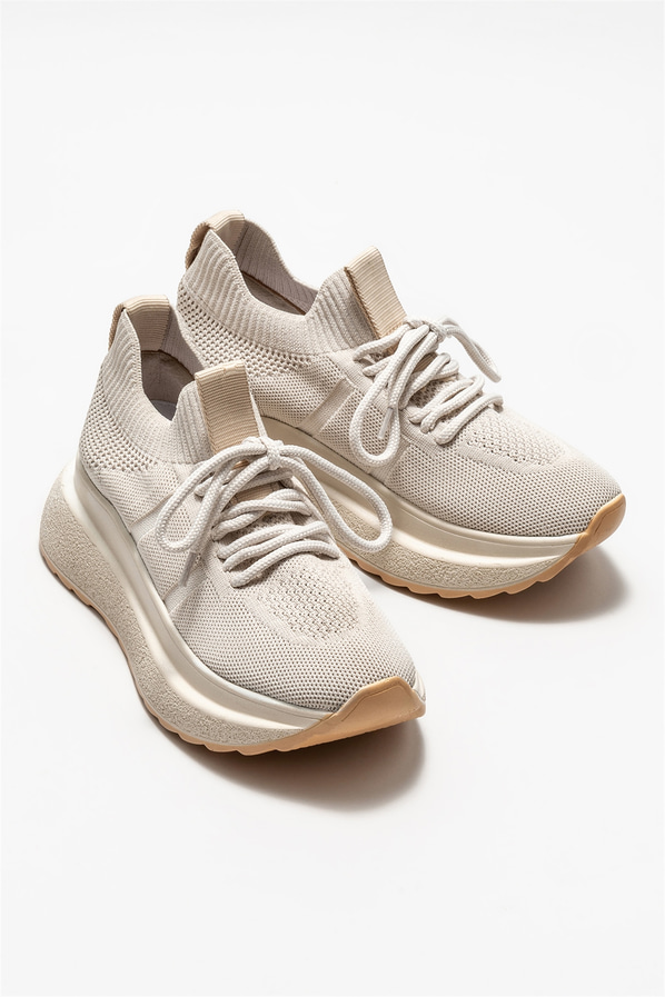 Bej kadın sneaker - Elle Shoes