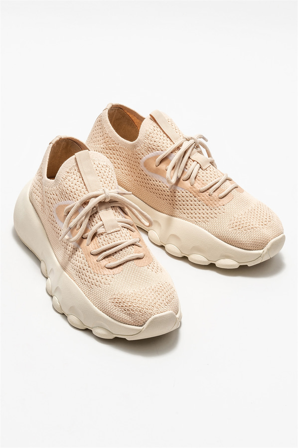Bej kadın sneaker - Elle Shoes