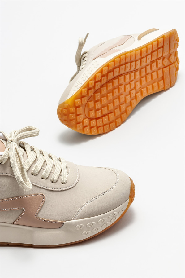 Bej kadın spor ayakkabı - Elle Shoes