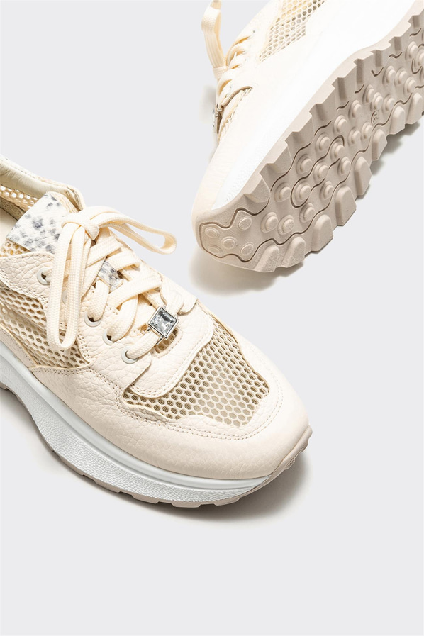 Bej kadın sneaker - Elle Shoes