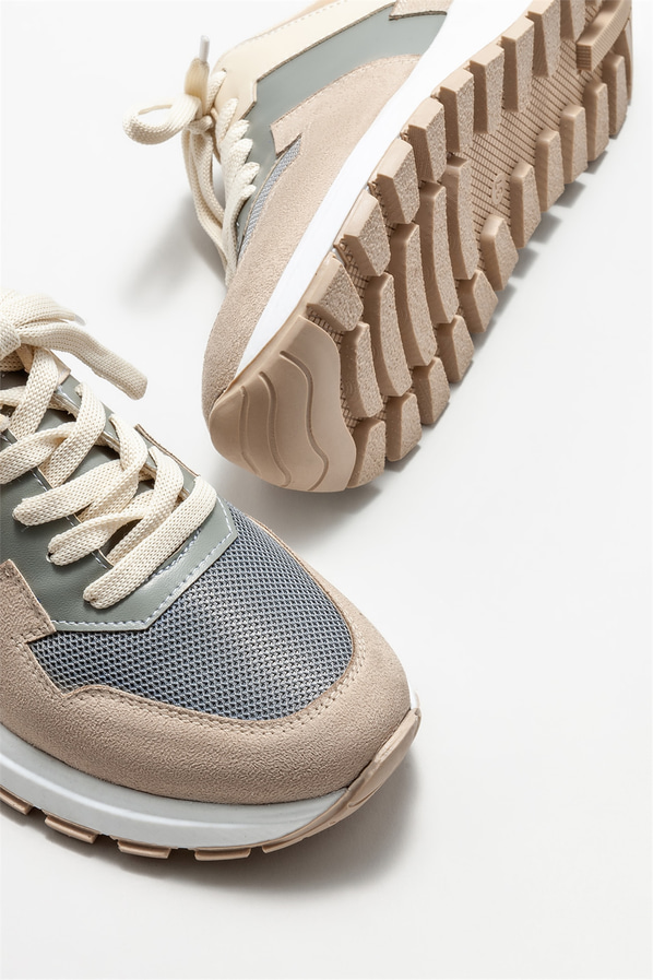Bej kadın spor ayakkabı - Elle Shoes