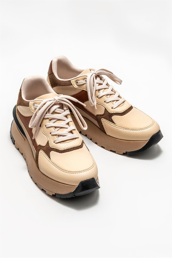 Bej kadın sneaker - Elle Shoes