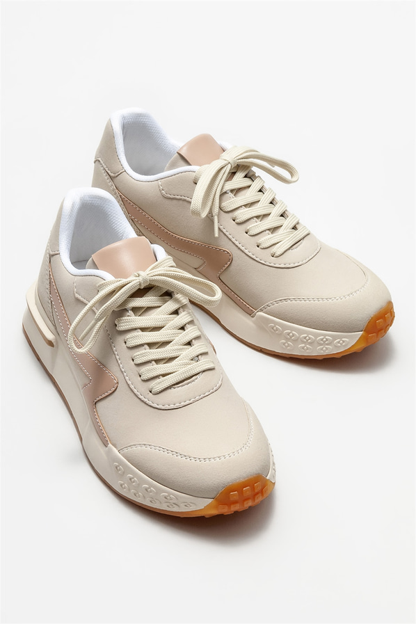 Bej kadın spor ayakkabı - Elle Shoes