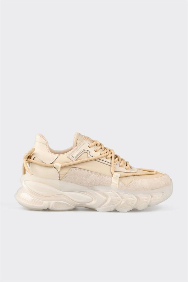 Bej kadın sneaker, ofis stili için - Elle Shoes