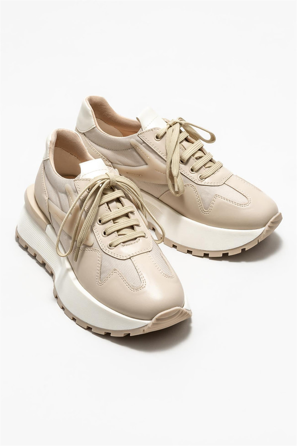 Bej kadın sneaker - Elle Shoes