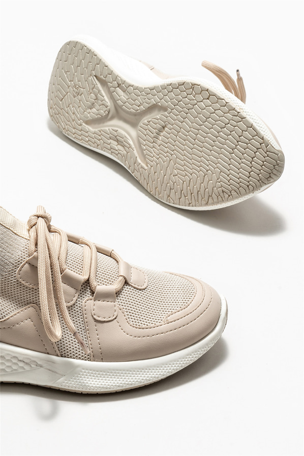 Bej kadın sneaker - Elle Shoes