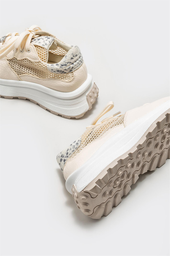 Bej kadın sneaker - Elle Shoes