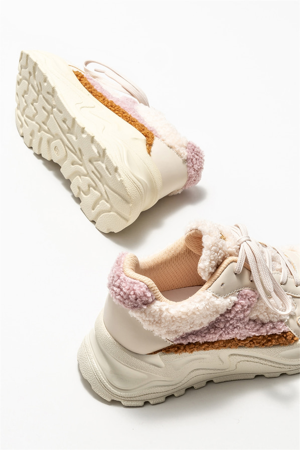 Bej kadın sneaker - Elle Shoes