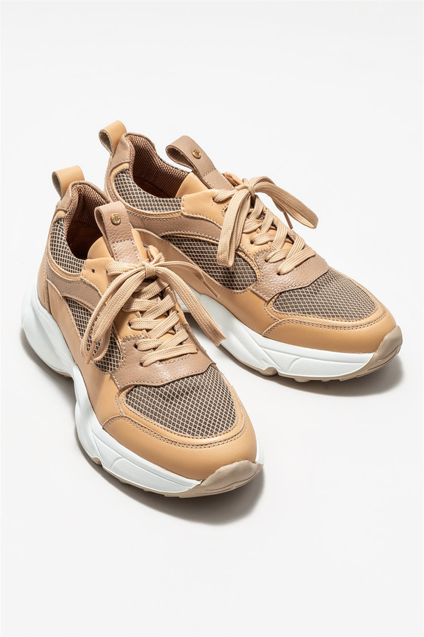 Bej kadın sneaker - Elle Shoes