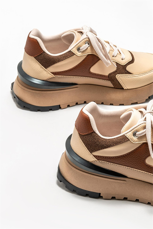 Bej kadın sneaker - Elle Shoes