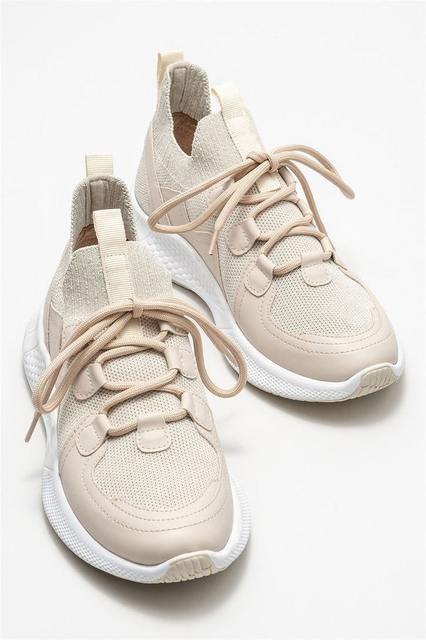 Bej kadın sneaker - Elle Shoes