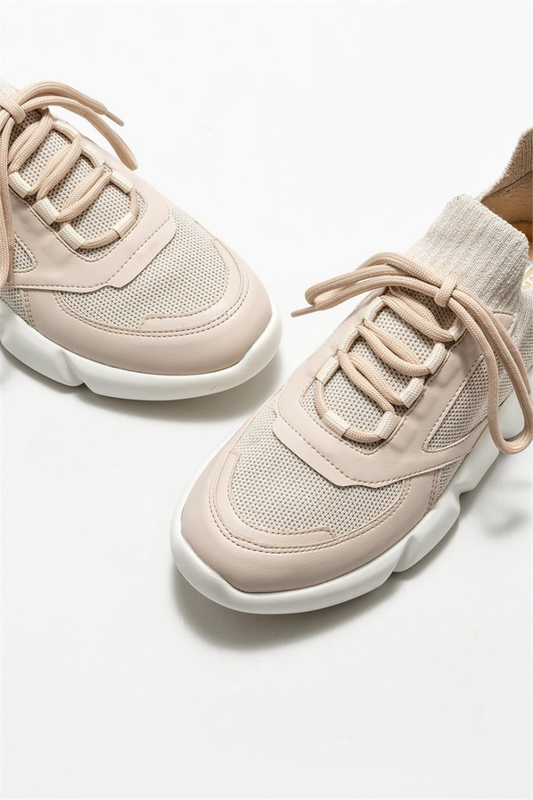 Bej kadın sneaker - Elle Shoes