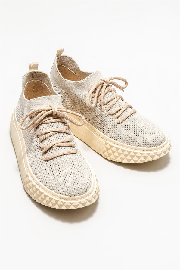 Bej kadın sneaker - Elle Shoes