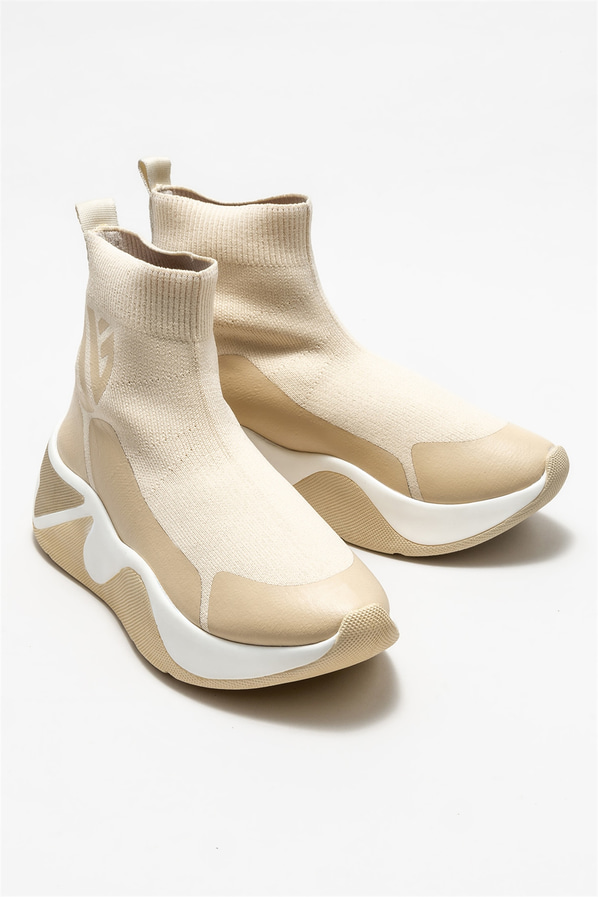 Bej kadın bot - Elle Shoes