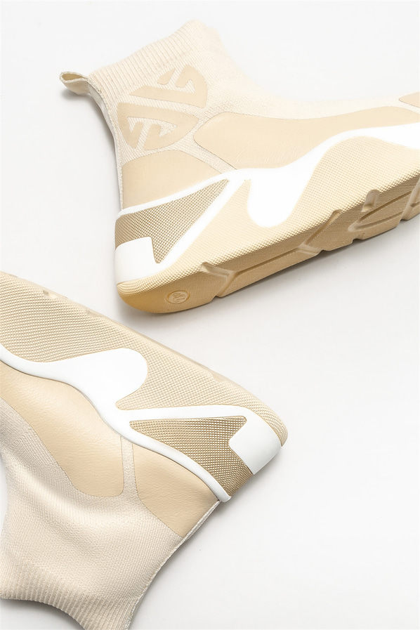 Bej kadın bot - Elle Shoes