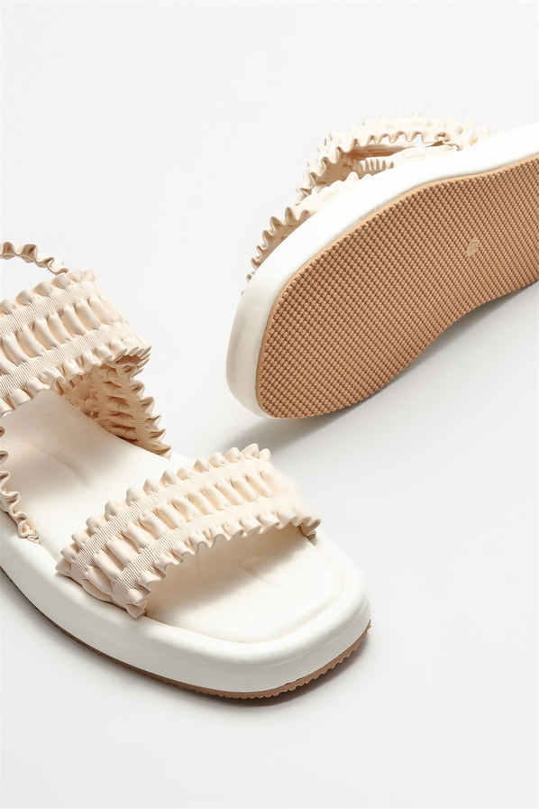 Bej kadın sandalet - Elle Shoes
