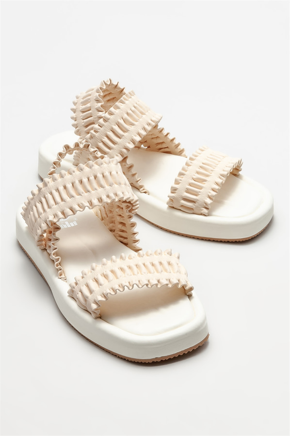 Bej kadın sandalet - Elle Shoes