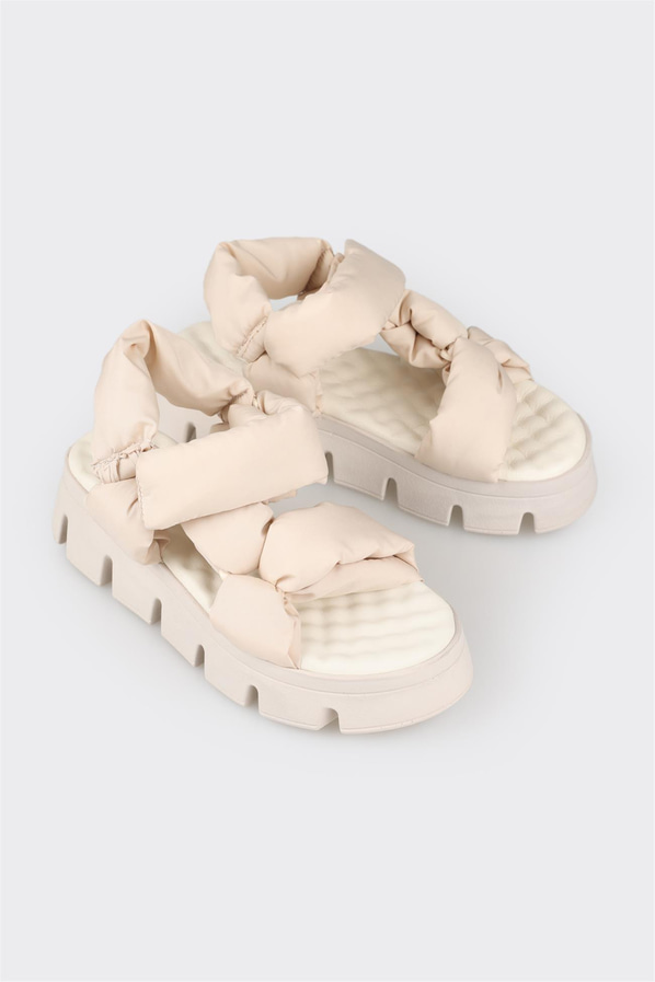 Bej kadın sandalet - Elle Shoes