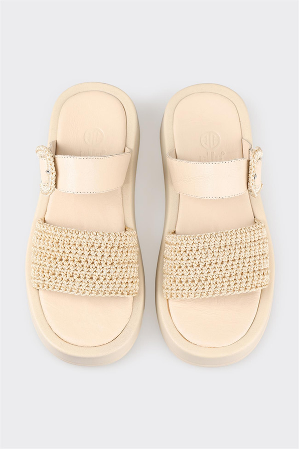 Bej kadın sandalet - Elle Shoes
